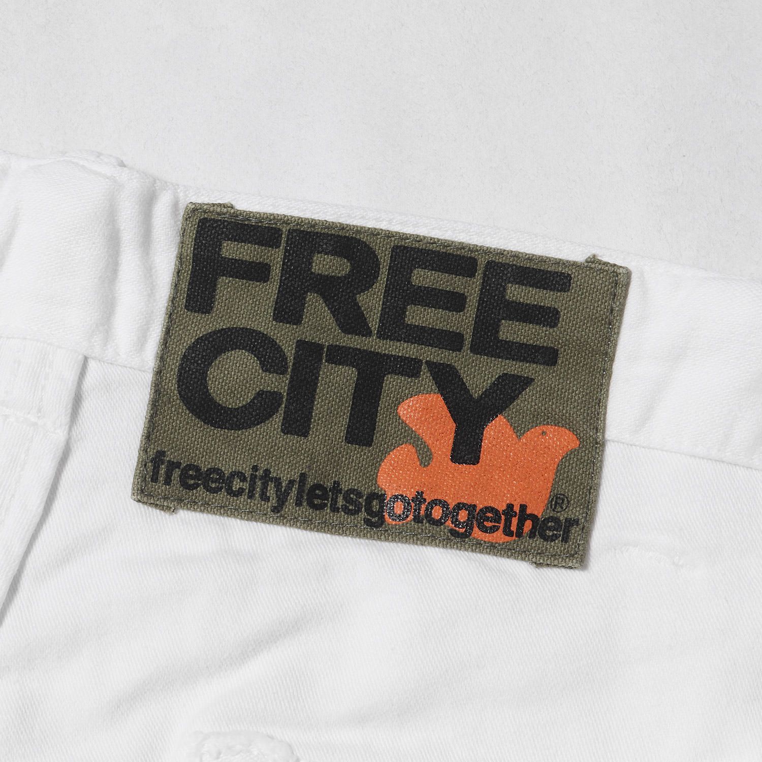 FREE CITY フリーシティ パンツ ホワイト 白 サイズ:34 ロゴ バック