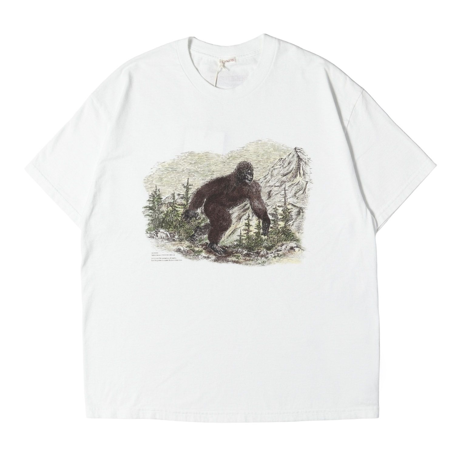 【新品】NICENESS ナイスネス Tシャツ BIGFOOT(ホワイト) 白 サイズ:L 25SS 未確認動物 プリント クルーネック Tシャツ UMA Print Tee Shirt トップス カットソー 半袖 【メンズ】