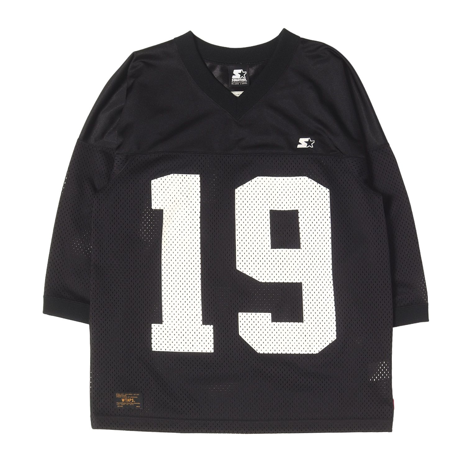 【美品】WTAPS ダブルタップス カットソー ブラック 黒 サイズ:M STARTER BLACK LABEL メッシュジャージ フットボール トップ QB / TEE トップス Tシャツ【メンズ】【中古】