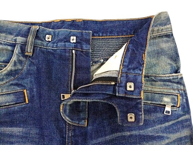E291 [人気] BALMAIN バルマン デニムパンツ 29 インディゴ バイカー