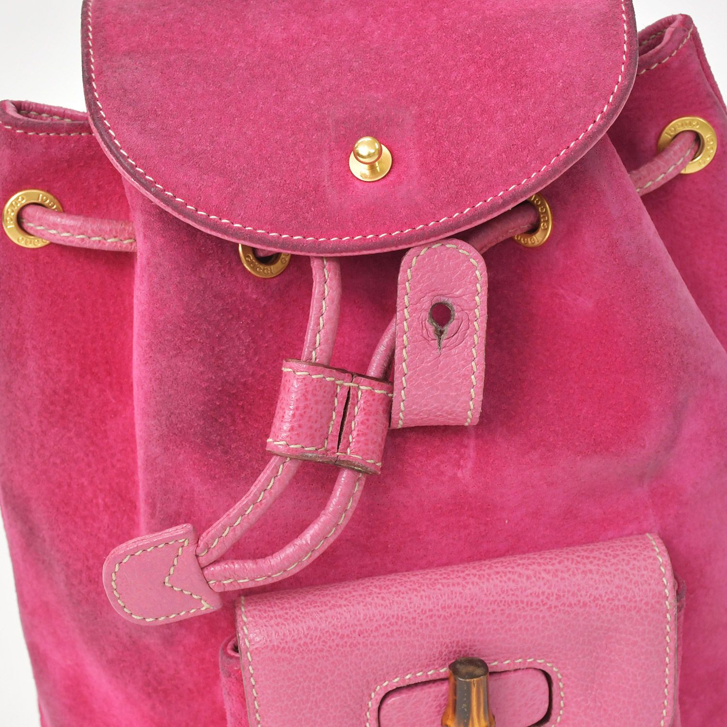 GUCCI グッチ バンブーミニリュック Pink ピンク スエード 003 