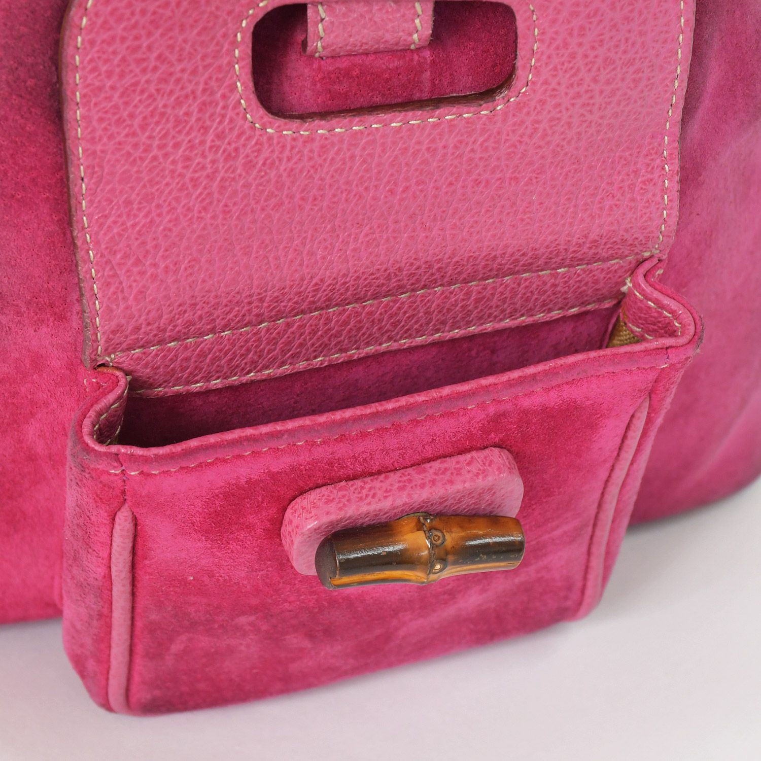 GUCCI グッチ バンブーミニリュック Pink ピンク スエード 003 