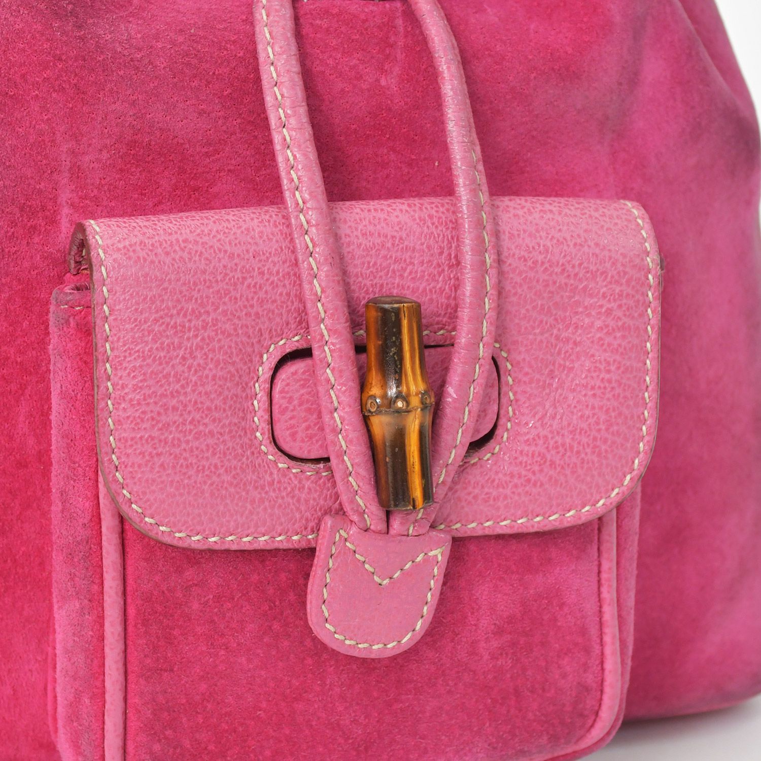 GUCCI グッチ バンブーミニリュック Pink ピンク スエード 003 