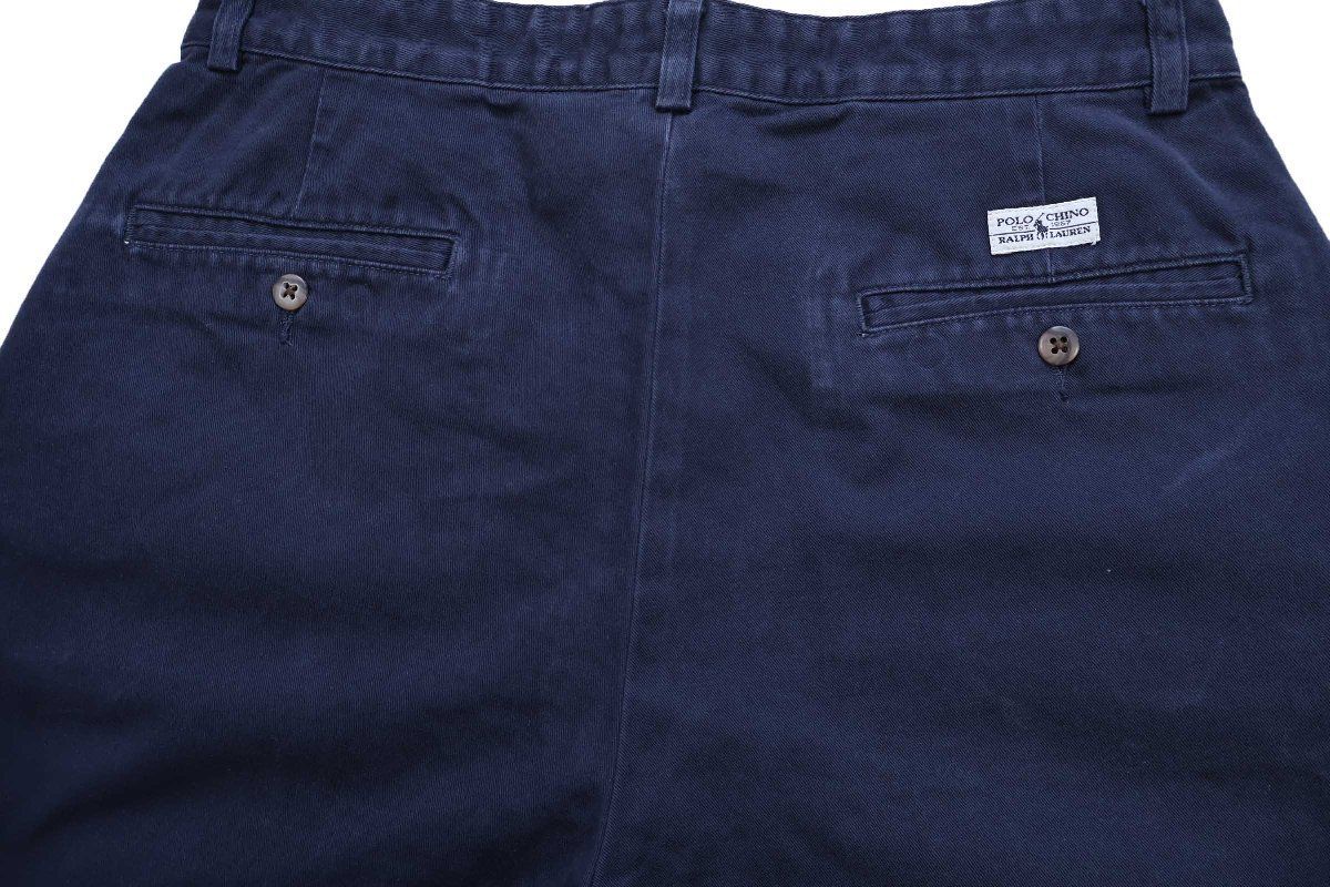 90s メキシコ製 ポロ ラルフローレン TYLER SHORT ツータック コットン チノ ショートパンツ 紺 W32★156 ショーツ ハーフ ビンテージ 90s メキシコ製 ポロ ラルフローレン TYLER SHORT ツータック コットン チノ ショートパンツ 紺 W32★156 ショーツ ハーフ ビンテージ