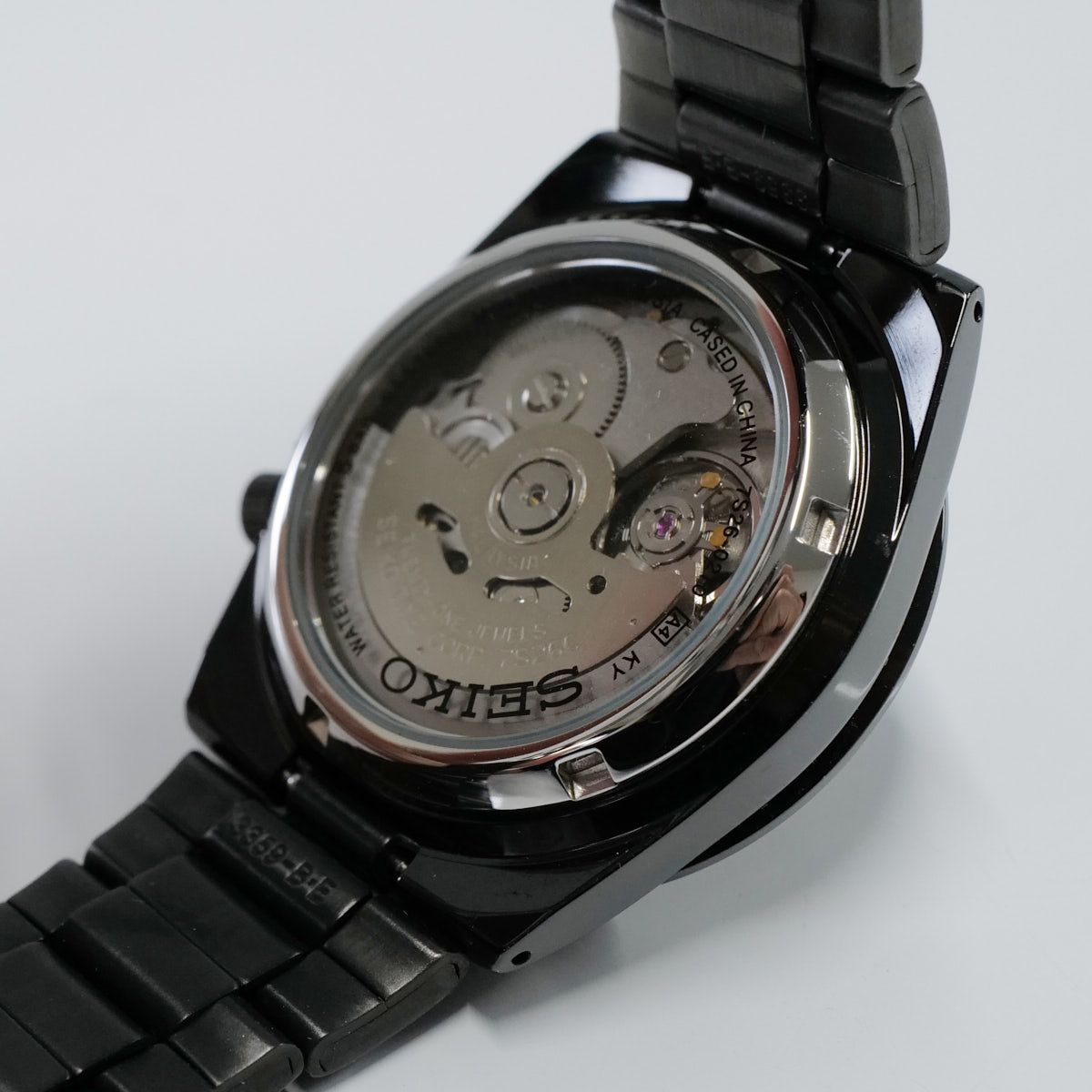 SEIKO 5 メンズ 腕時計 USED美品 海外モデル セイコー5 自動巻き 黒い