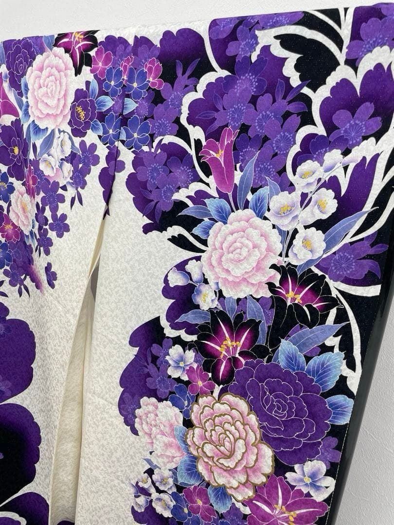 振袖 仮絵羽 舞台衣装 刺繍 金彩 正絹 未仕立て品 八掛付き MOK939