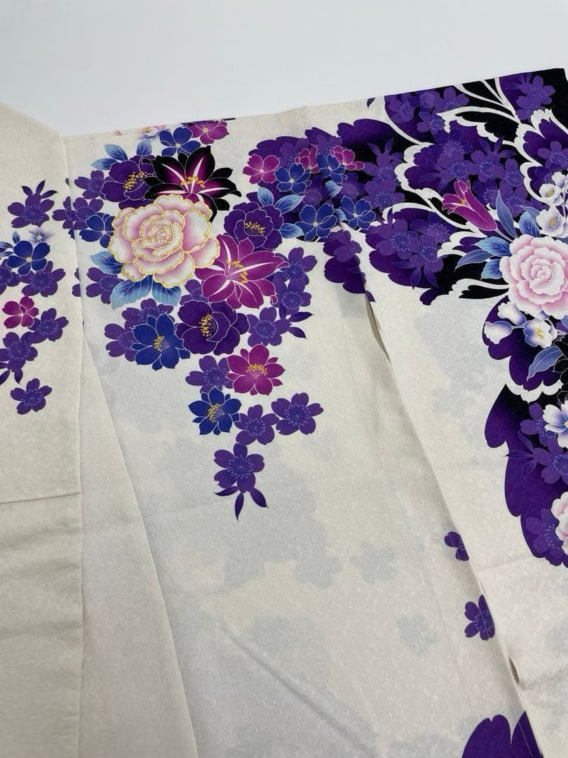 振袖 仮絵羽 舞台衣装 刺繍 金彩 正絹 未仕立て品 八掛付き MOK939