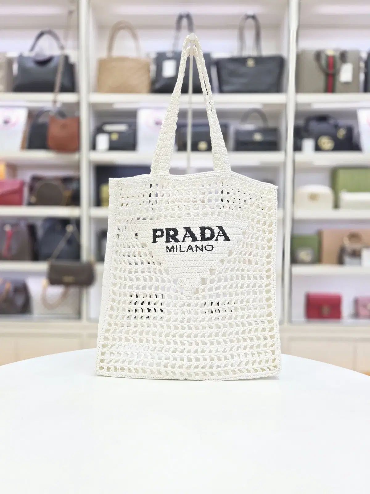 PRADA プラダ ラフィア ウーブン ショルダーバッグ 展示品級 1BG393