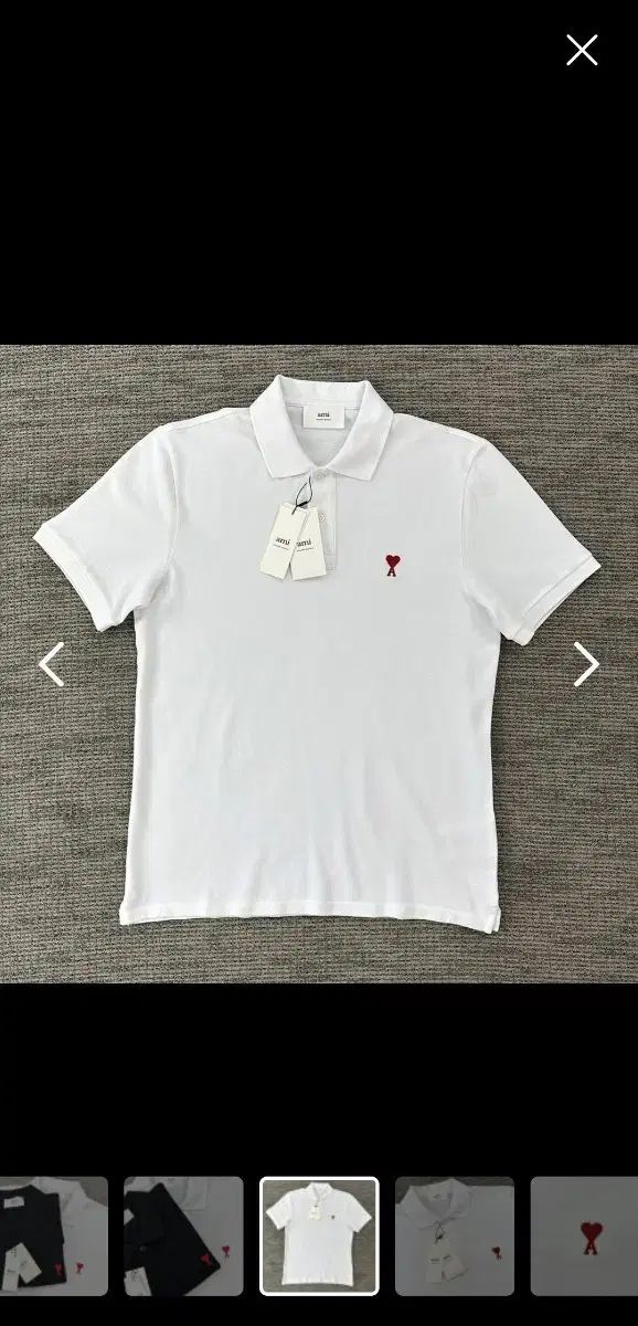 アミ 半袖 カラーTシャツ ホワイト/ブラック (カラータグ) 正規品 新品
