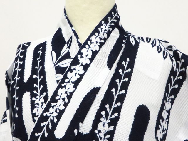 【京松】浴衣 綿絽 着物 身丈約157.5cm 裄丈約67.5cm kyo8z06-1277