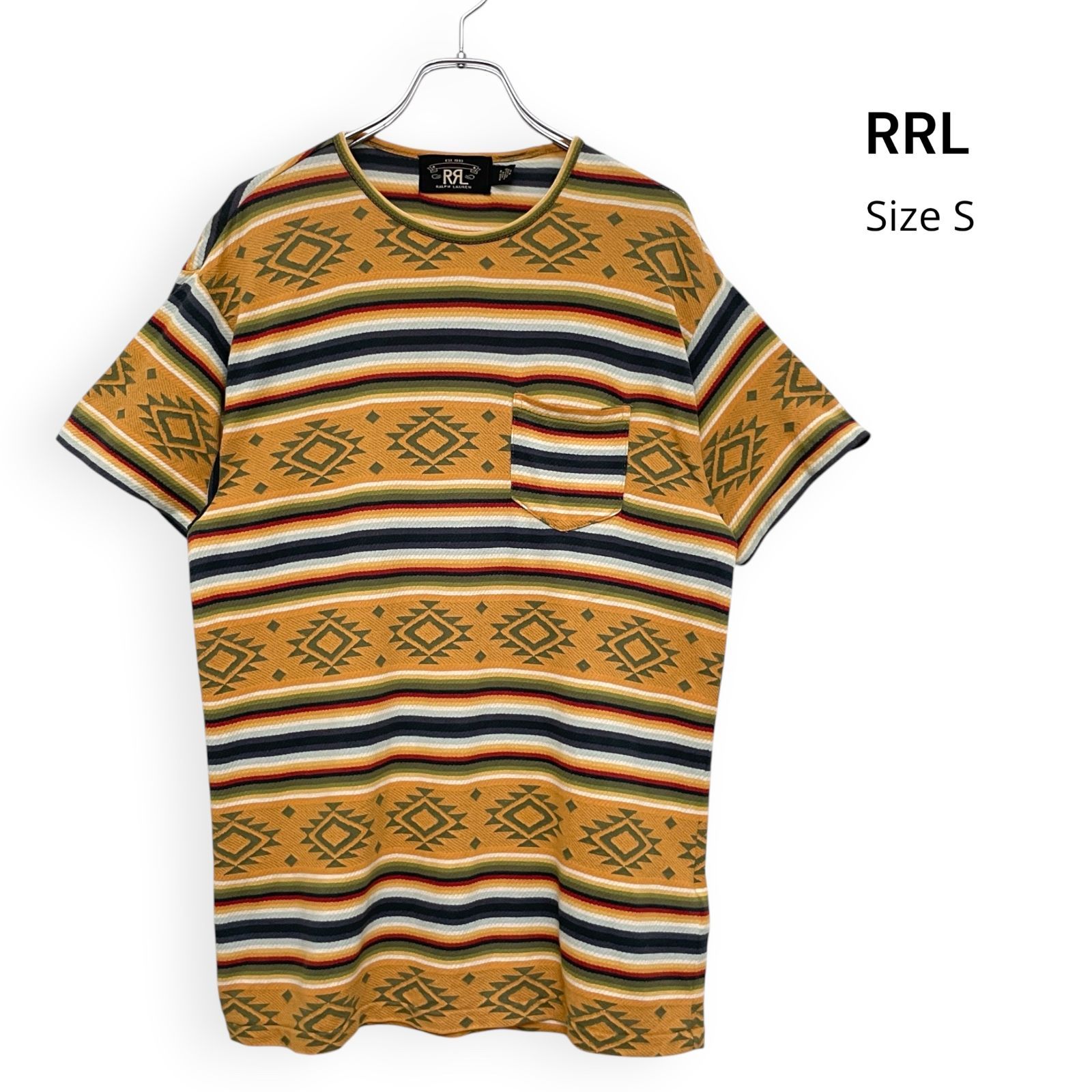 RRL ジャカードニット ポケット Tシャツ SizeS /R26438