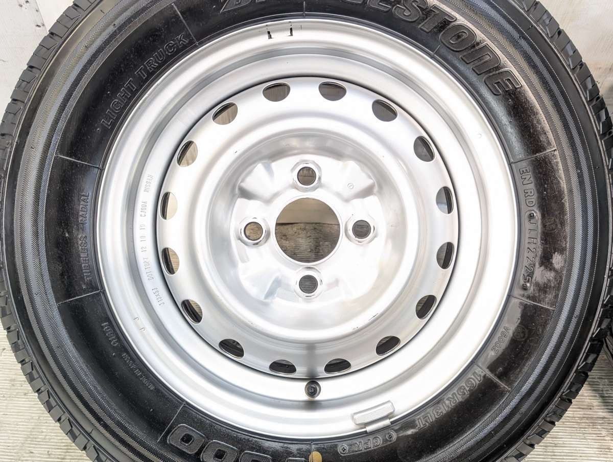 165R13 6PR ブリヂストン V600 日産純正 13x5.0 100-4穴 中古タイヤ
