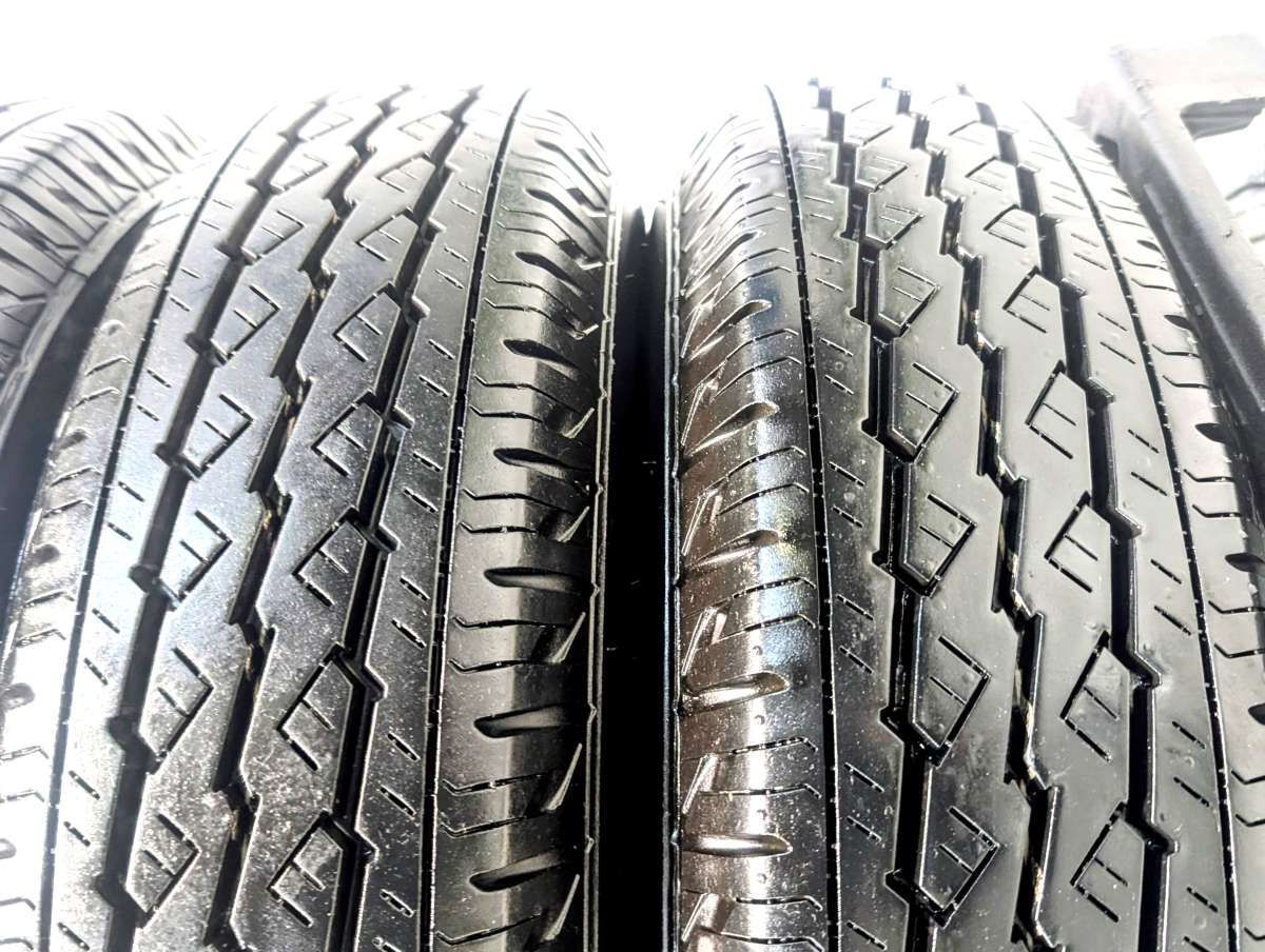 165R13 6PR ブリヂストン V600 日産純正 13x5.0 100-4穴 中古タイヤ