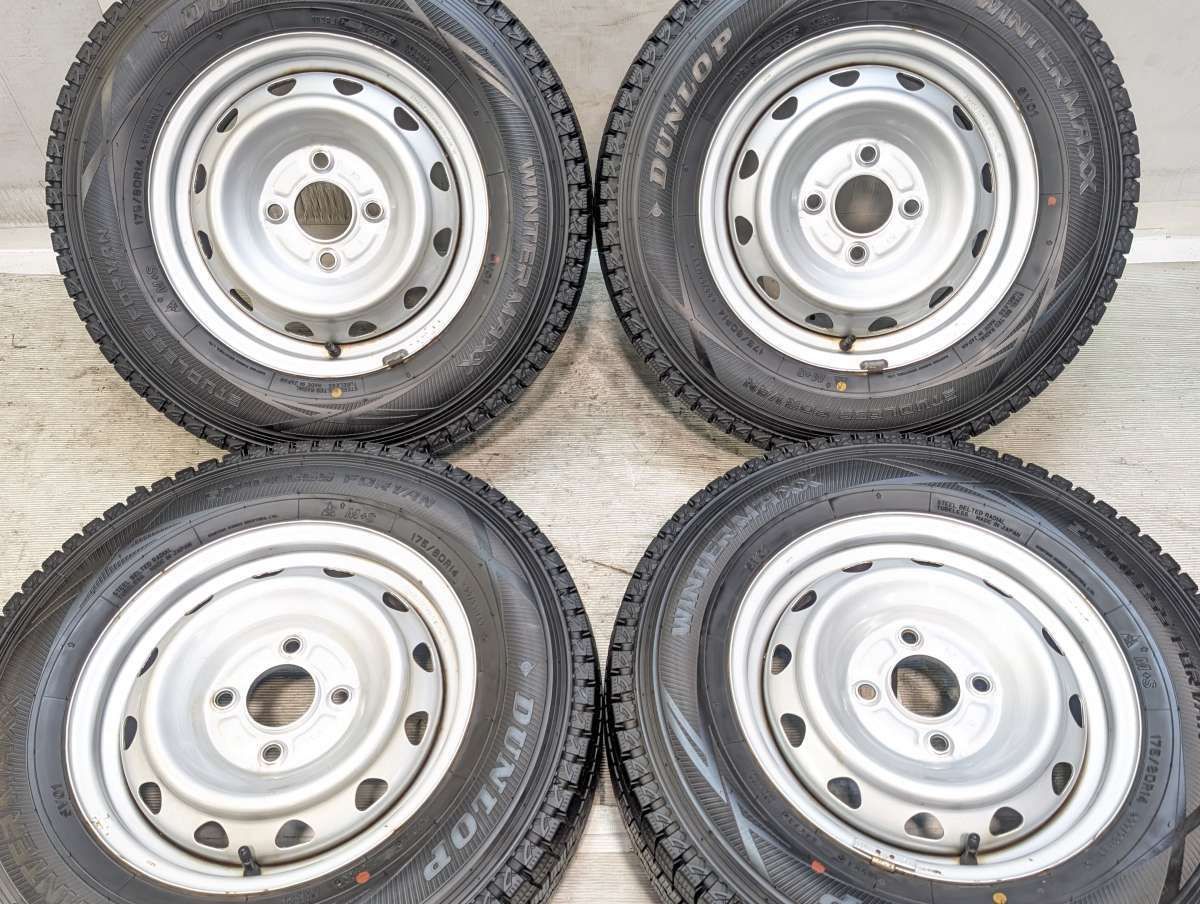 175/80R14 99/98N LT nダンロップ ウィンターマックス SV01 n　 キャロウィン　K3 n14x5.0 40 114.3-4穴 nタイヤ スタッドレスタイヤ ホイールセット 4本セットn w14260524007