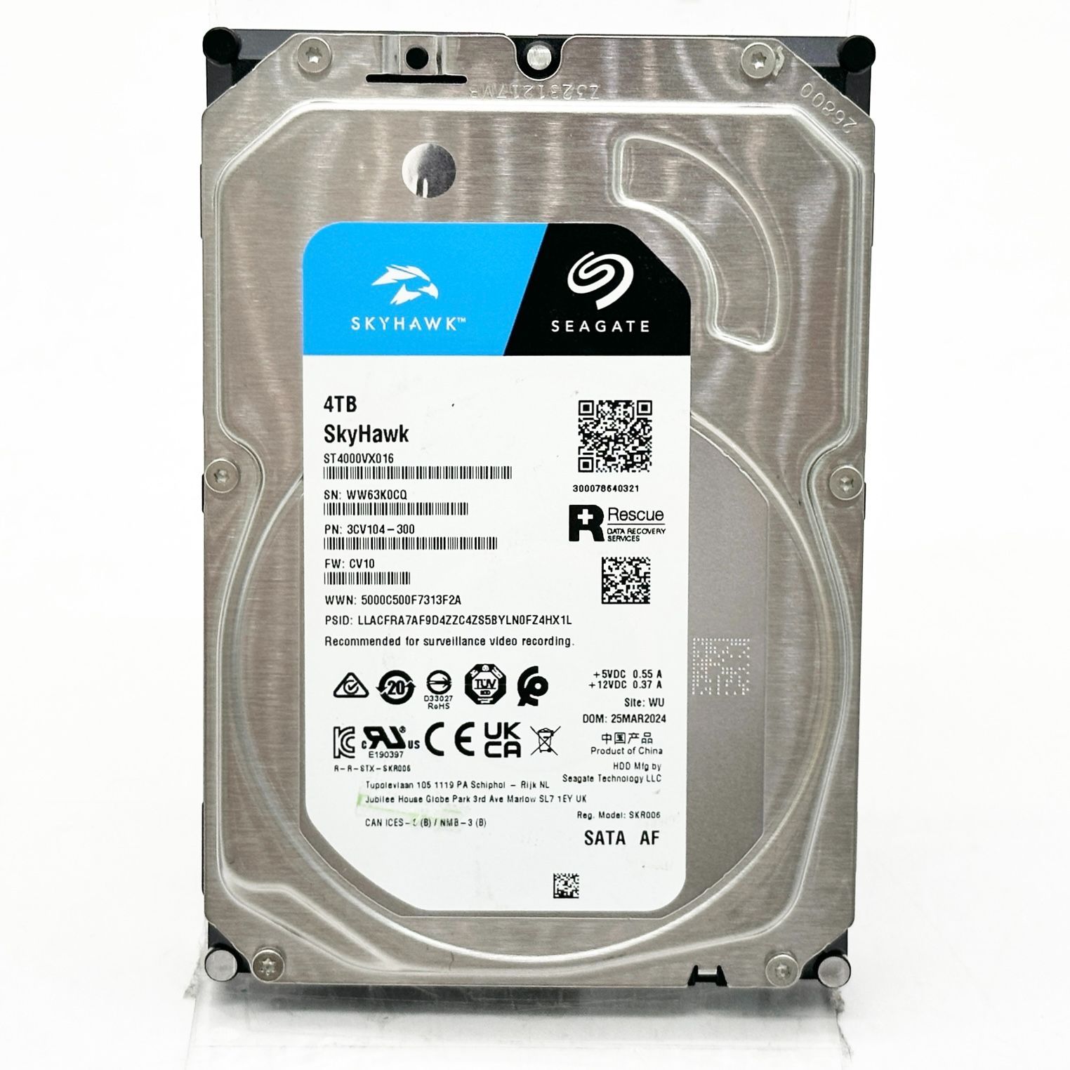 【中古・美品】 Seagate SkyHawk 4TB ST4000VX016/EC №1609