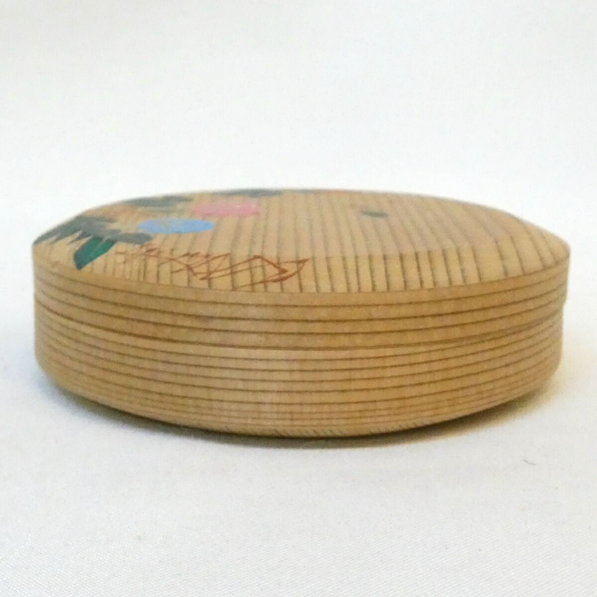 六月の特売品】木具師 高木又三作 朝顔絵 曲香合 茶道具 【中古 美品