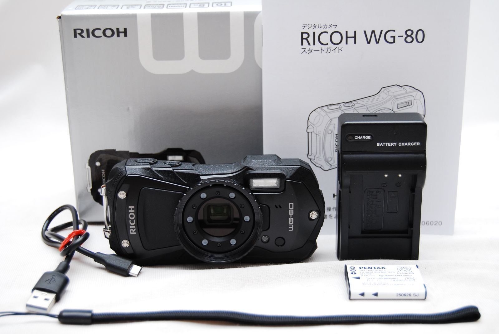 ★極上美品　RICOH WG-80 BLACK リコー本格防水デジタルカメラ 14m防水 ★
