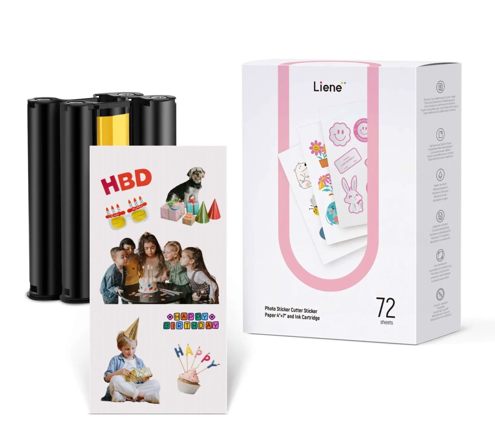 Liene PixCut S1 フォトステッカープリンター 本体 72シート付き Liene Pixcut S1用 ステッカー用紙72枚+インク2個 - メルカリ