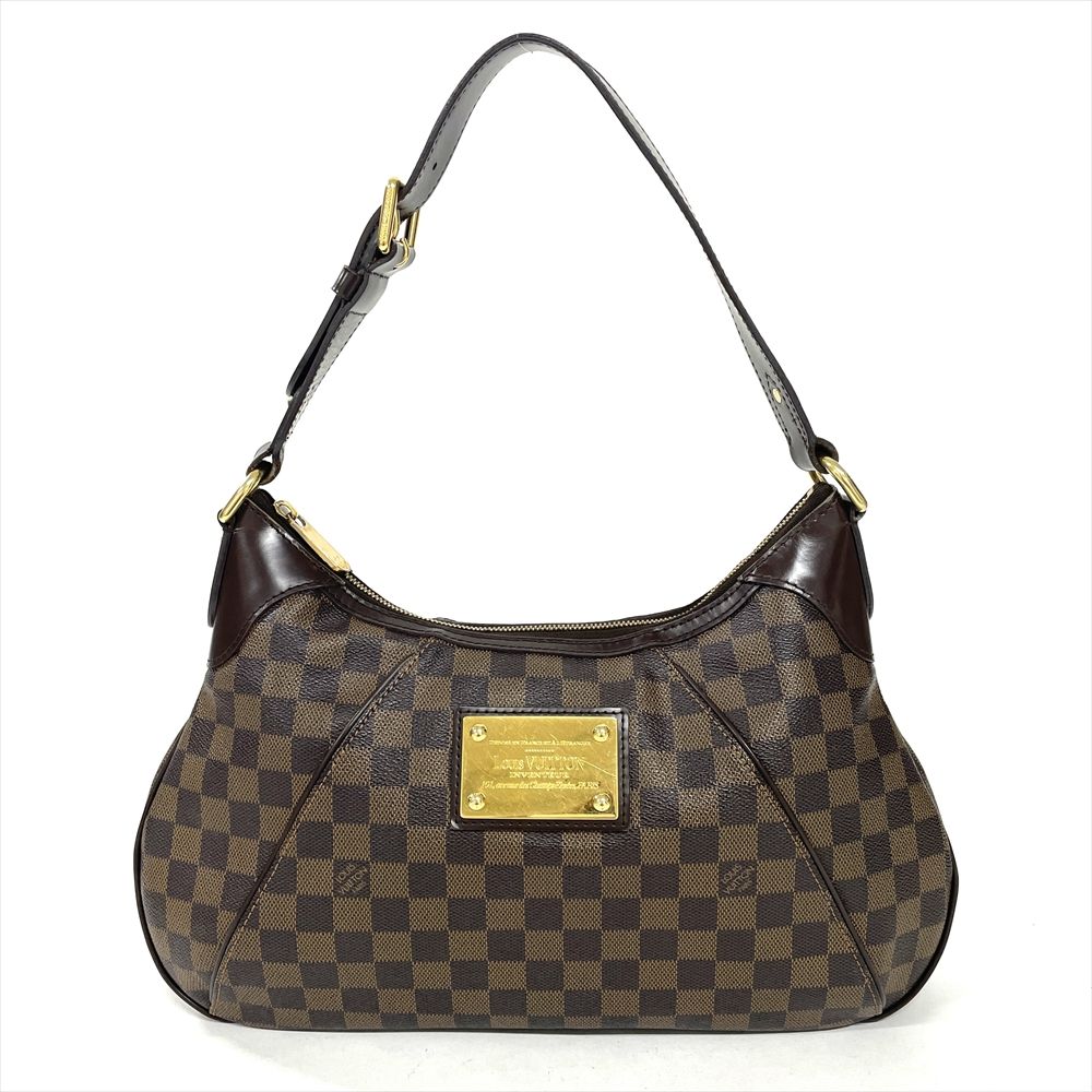 ルイヴィトン LOUIS VUITTON テムズ GM ショルダーバッグ ダミエ エベヌ N48181 ブラウン ゴールド金具 MI4008 レディース【中古】