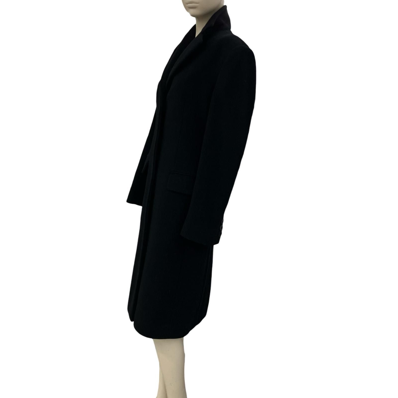 186005 現状品 ARMANI アルマーニ ウールロングコート ブラック 38
