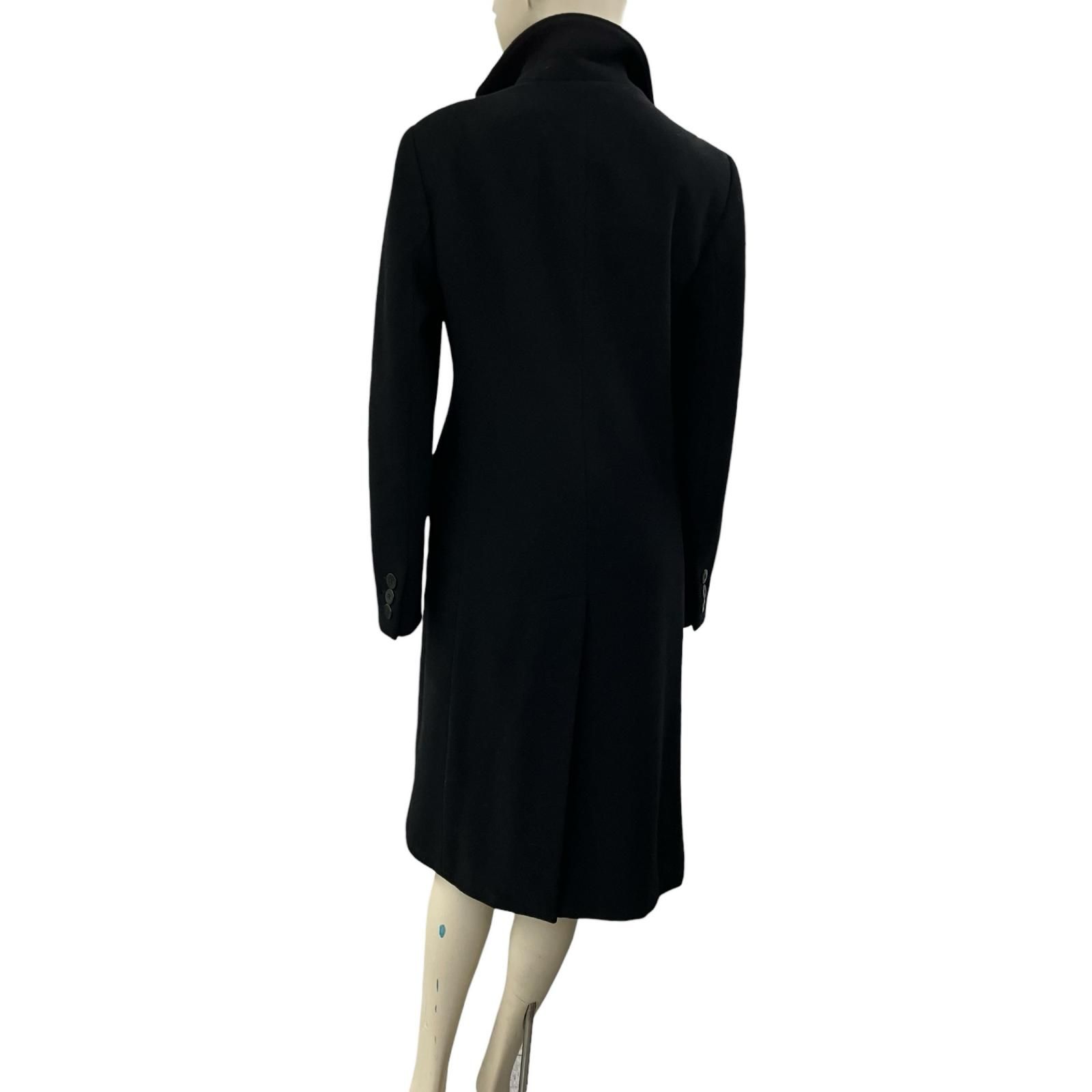 186005 現状品 ARMANI アルマーニ ウールロングコート ブラック 38