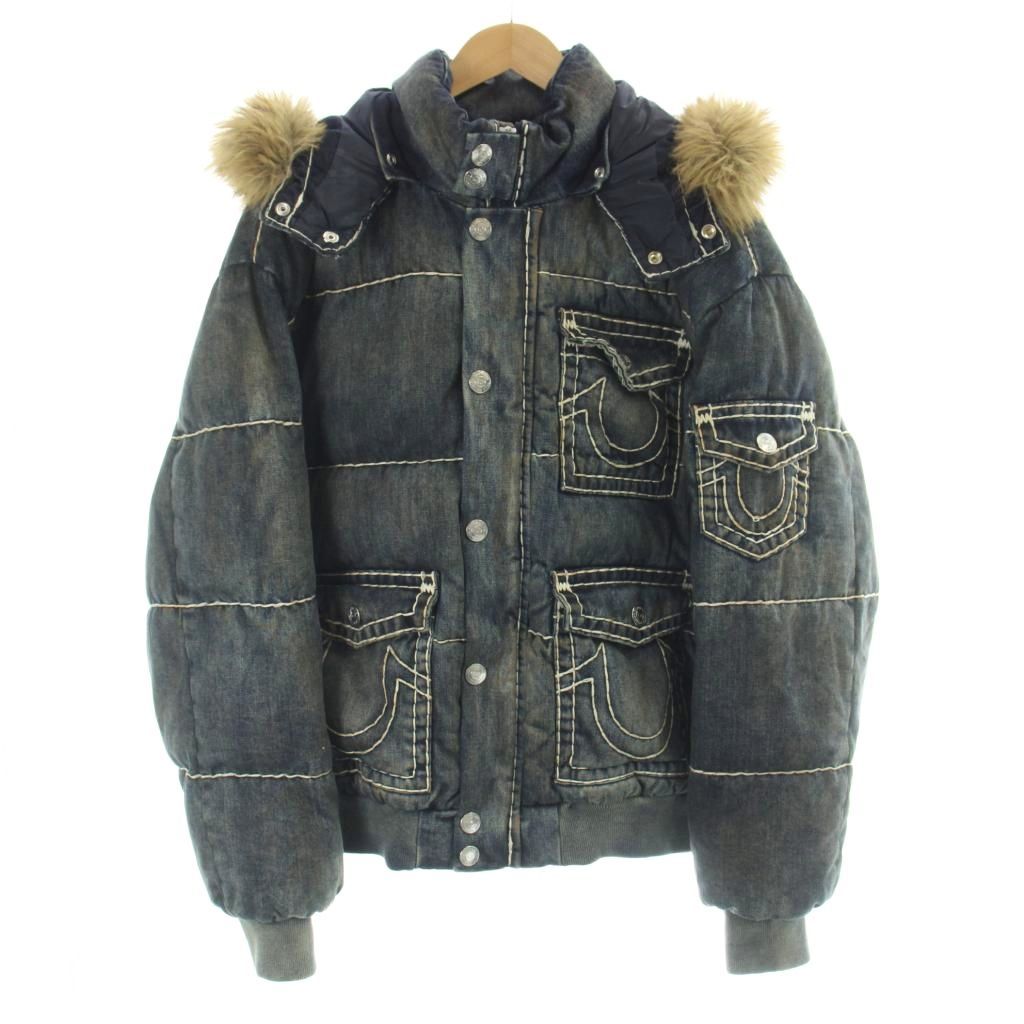 シュプリーム SUPREME x True Religion トゥルーレリジョ 25AW デニムパファージャケット タグ付き L 紺 ネイビー Dirty Indigo ダーティインディゴ /MW ■GY18