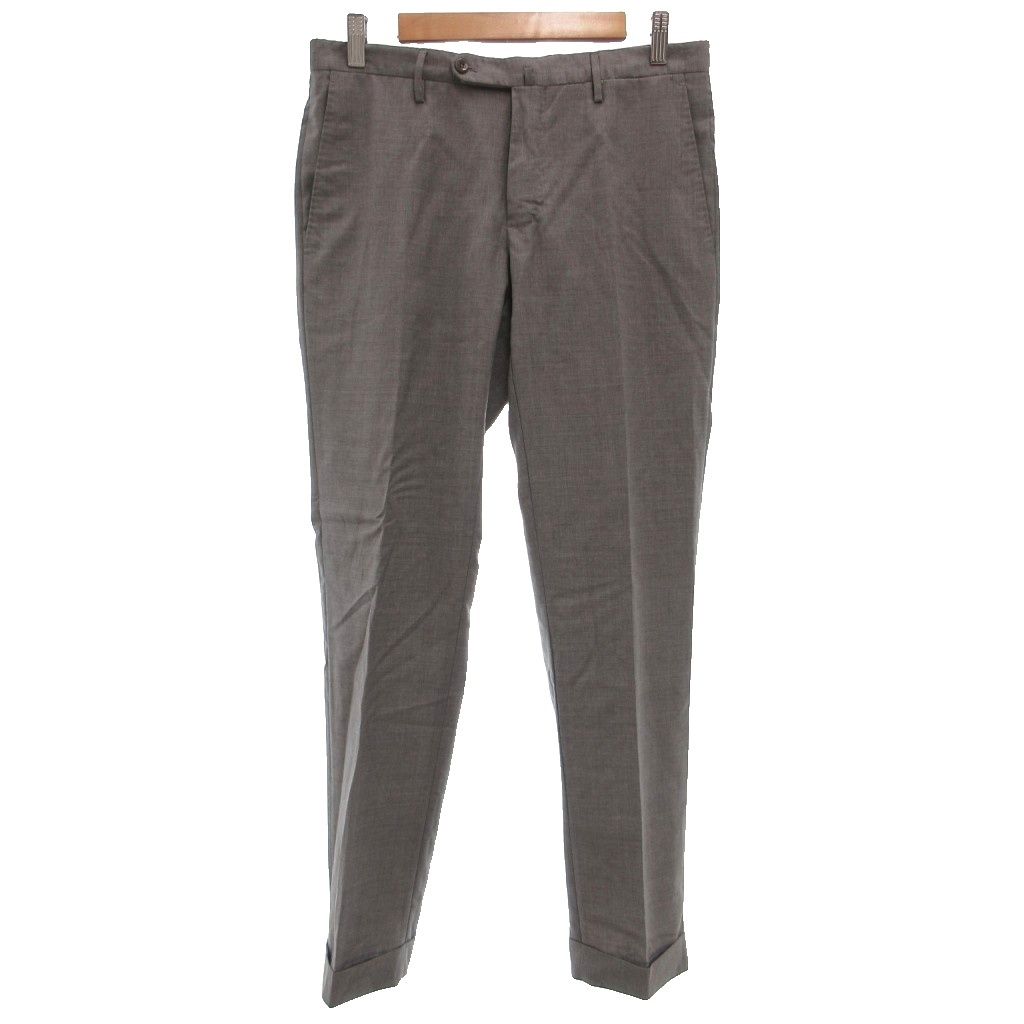 インコテックス INCOTEX SLIM FIT SUPER100's テーパードパンツ スラックス センタープレス ウール 46 グレー /GV ■GY04