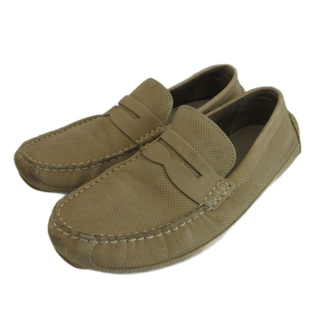 コールハーン COLE HAAN ペニーローファー ドライビングシューズ ヌバックレザー パンチング 7 24.5cm ベージュ /XZ ■GY04