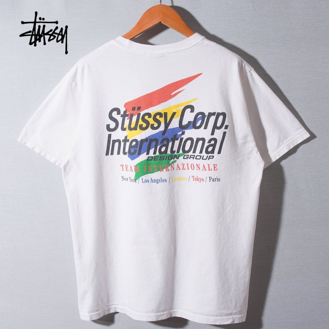 Stussy ステューシー Tシャツ M ホワイト 00s 黒タグ メキシコ製