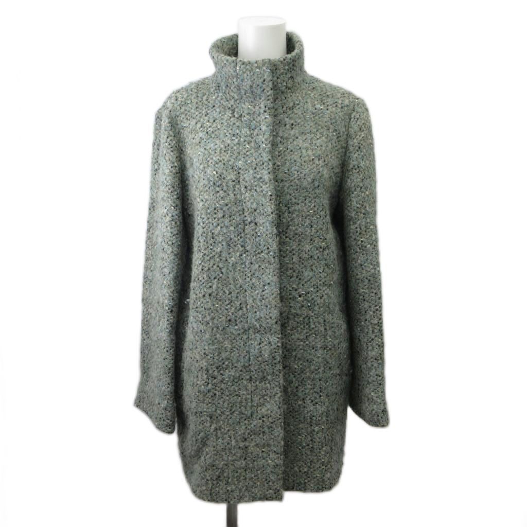 マックスマーラステュディオ Max Mara Studio スタンドカラーコート ウール 36 緑 グリーン ツイード 長袖 ミドル丈 /PP ■GY19 13,013円