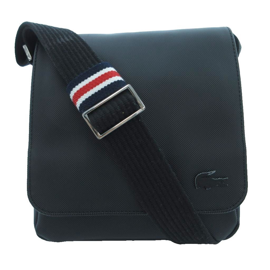 ラコステ LACOSTE S182003 ショルダーバッグ フェイクレザー 合成皮革 斜め掛け クロスボディ ロゴ 黒 ブラック /KB ■GY18