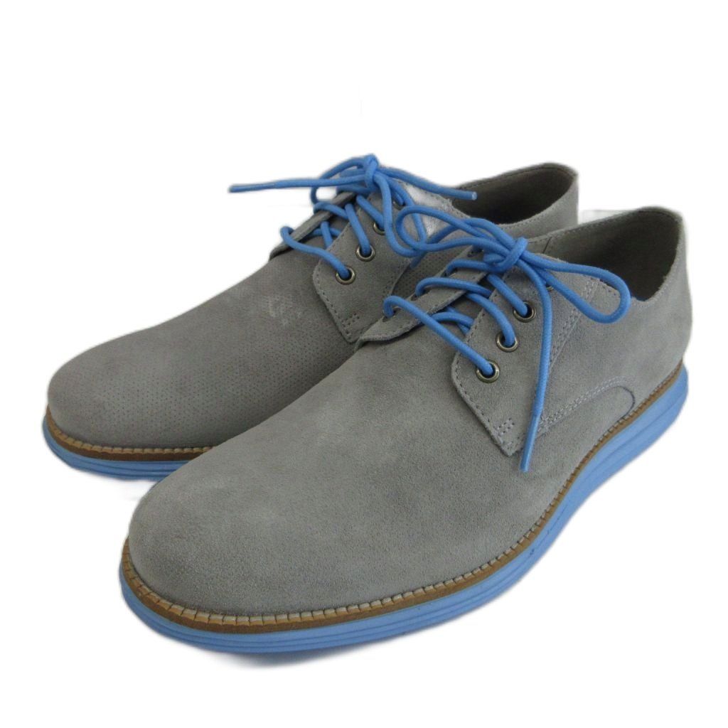 コールハーン COLE HAAN オリジナルグランド プレーントゥ ハイブリッドシューズ ドレススニーカー 牛革 スエード 外羽根 9 26.5cm グレー 水色 ライトブルー C29239 /XZ ■GY11