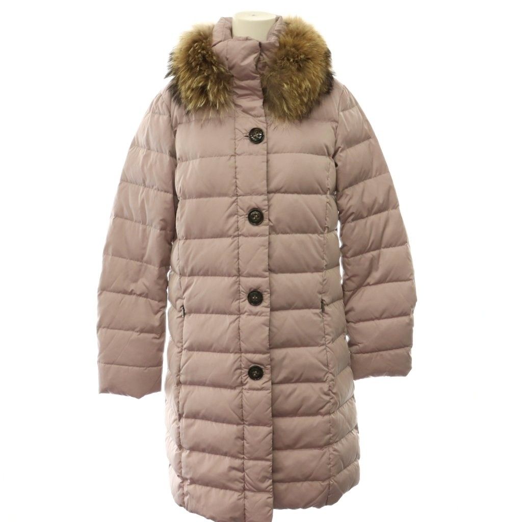 マックスマーラ ウィークエンドライン MAX MARA WEEKEND LINE ダウンコート ロング丈 ファー付 I40 パープル /ES ■GY50
