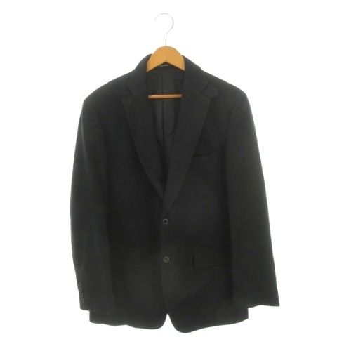 アクアスキュータム AQUASCUTUM ジャケット フェイクススエード シングルボタン 2B L 黒 ブラック /AH12 ■GY50