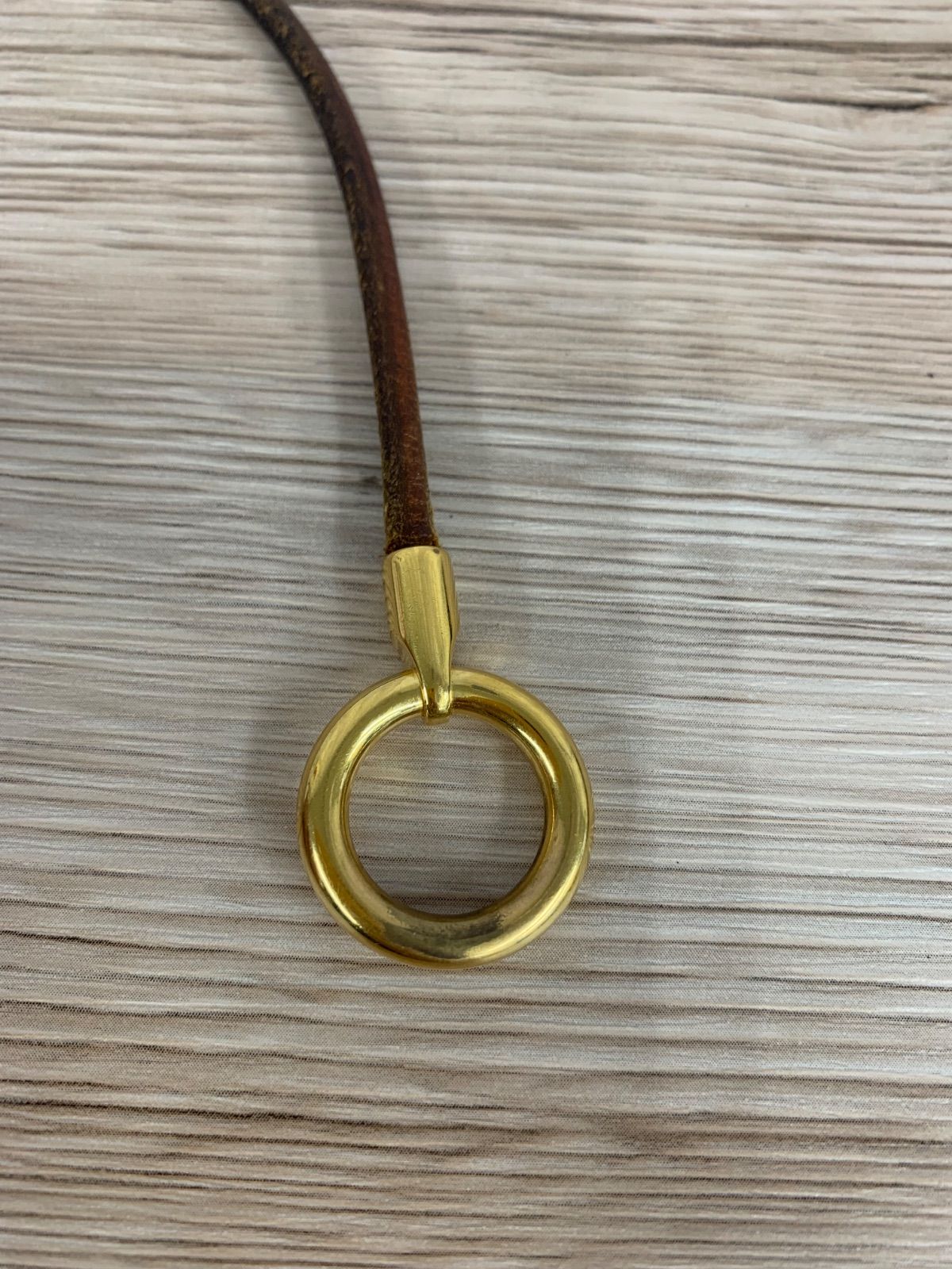 HERMES エルメス グレナン レザー ブレスレット バングル 2連 ブラウン