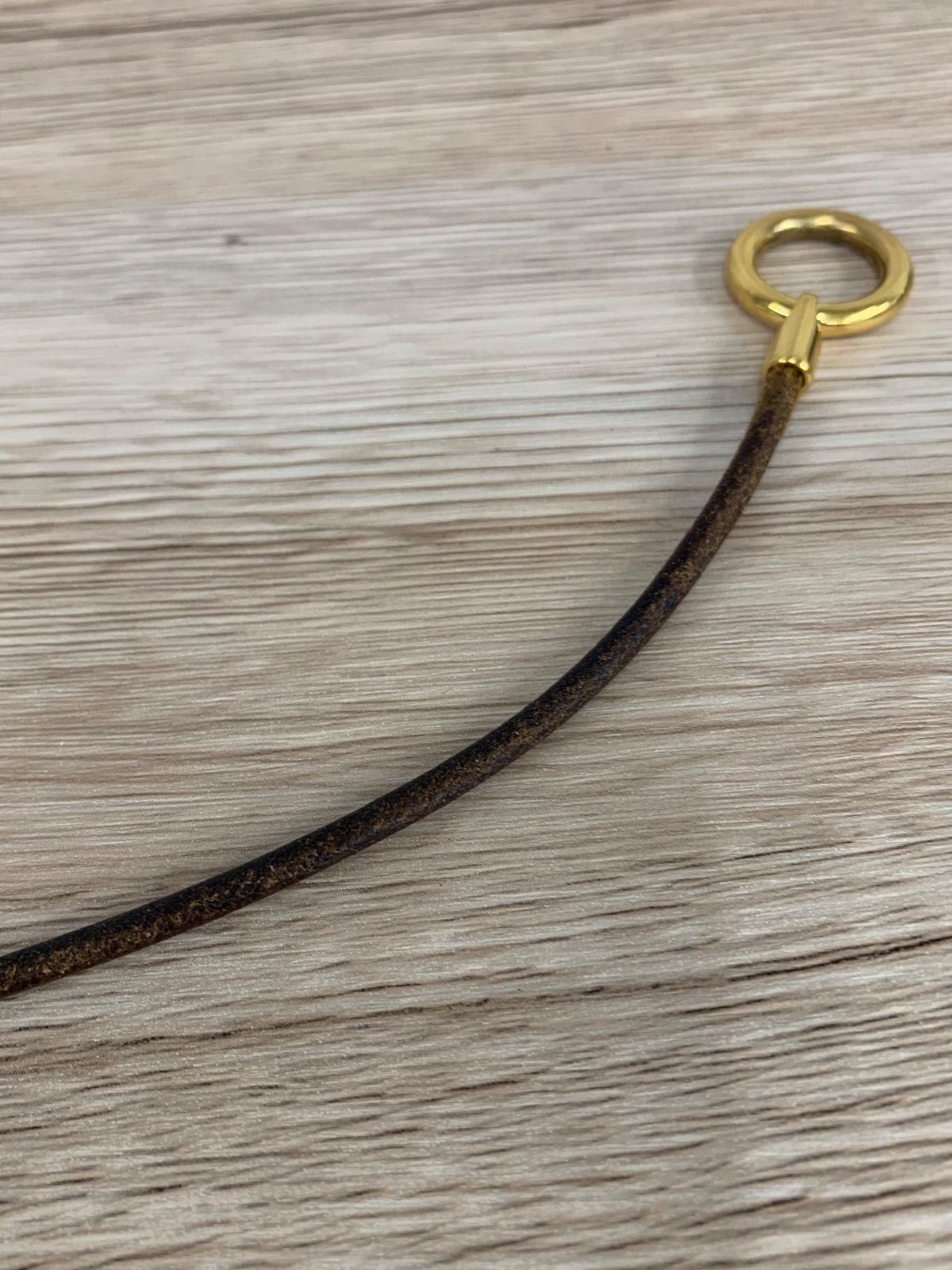 HERMES エルメス グレナン レザー ブレスレット バングル 2連 ブラウン