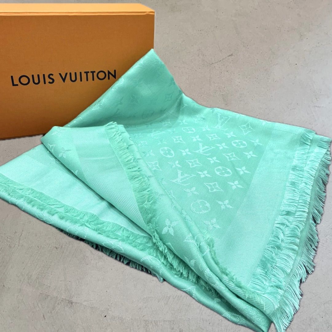 美品‼️ ブルー LOUIS VUITTON SHAWL ストール 140サイズ - メルカリ