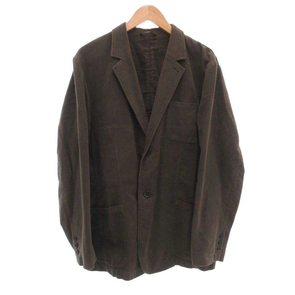 ダンヒル dunhill ヴィンテージ テーラードジャケット シングル 2B センターベント ウール調 ラムレザー XL 茶 ブラウン /GV ■GY50