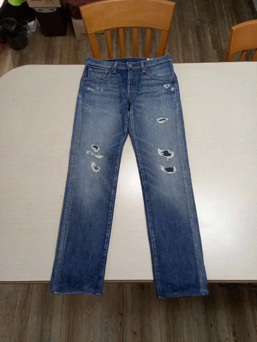 28 リーバイス511 WhiteOak ダメージウォッシュ ストレッチ リペアジーン 28-960