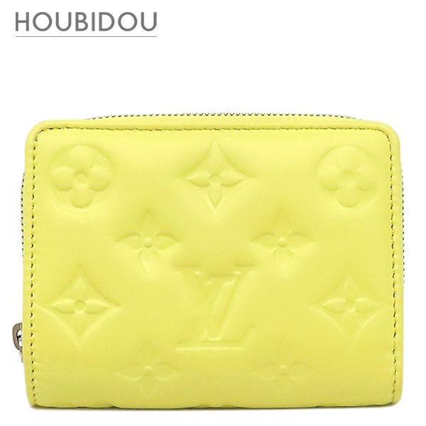 ルイヴィトン LOUIS VUITTON 二つ折り財布 ポルトフォイユ ルー ラムスキン スマイリーイエロー シルバー金具 ミニ財布 黄色 クッサン M81599 RFID 【箱】【中古】