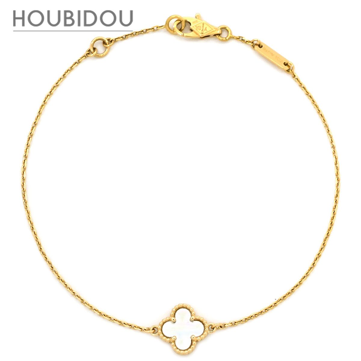 ヴァンクリーフアーペル Van Cleef & Arpels ブレスレット スウィート アルハンブラ パールホワイト×イエローゴールド K18 18金 パール VCARF68800【中古】