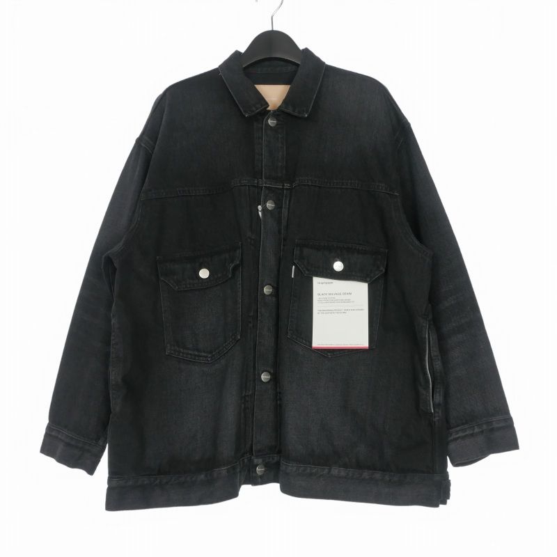 グラフペーパー Graphpaper 26SS Selvage Denim Jacket セルビッチ デニムジャケット ブルゾン 長袖 1 ブラック 黒 GU261-20054DB