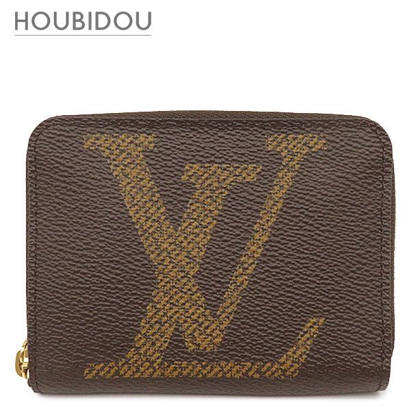 ルイヴィトン LOUIS VUITTON コインケース ジッピー コインパース レザー モノグラムジャイアントキャンバス モノグラム ゴールド金具 茶 小銭入れ カード入れ M69354 SN3210 【箱】【中古】