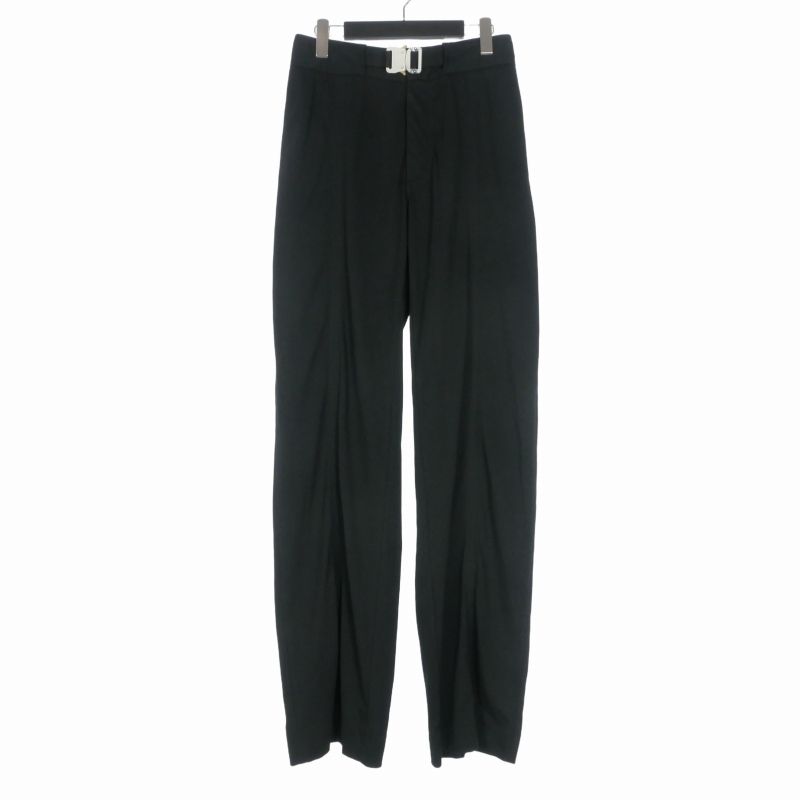 アリクス ALYX LIGHTWEIGHT COTTON BUCKLE PANT バックル ワイドパンツ スラックス S ブラック 黒 AAUPA0383FA01