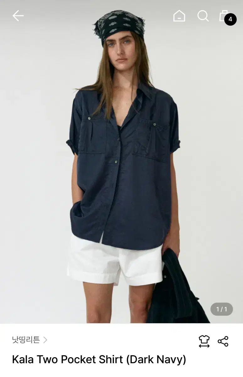 ナッシングリトゥン リー kala two pocket shirt ネイビー 12,359円