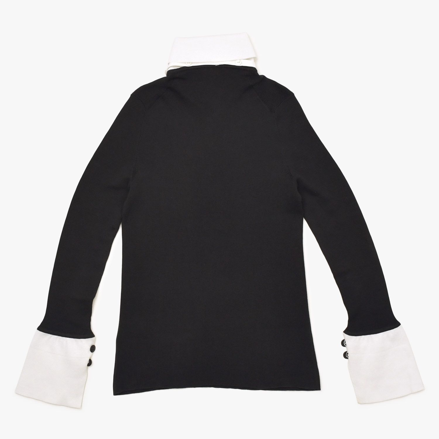 新品同様 CHANEL シャネル 長袖リボンニットポロシャツ P30858 ロング