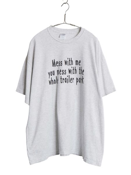 00s ジョーク メッセージ プリント 半袖 Tシャツ メンズ XL オールド グラフィック カットソー クルーネック ヘビーウェイト 大きいサイズ