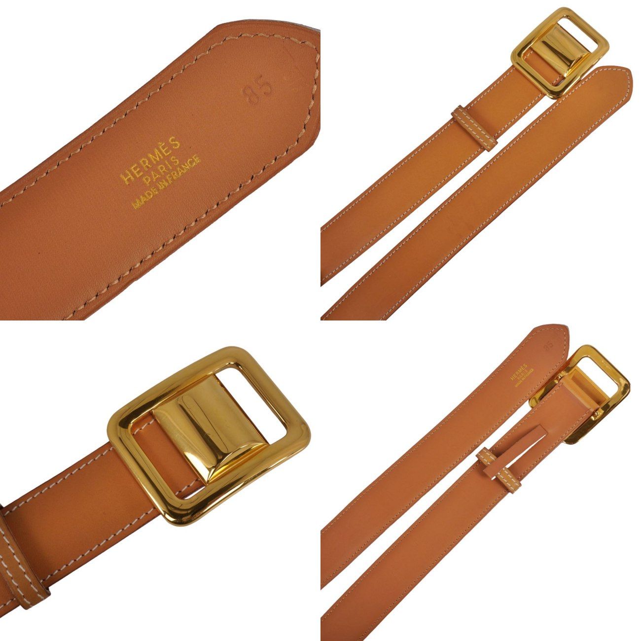 極美品 エルメス HERMES ベルト マルジェラ期 レザーベルト バックル
