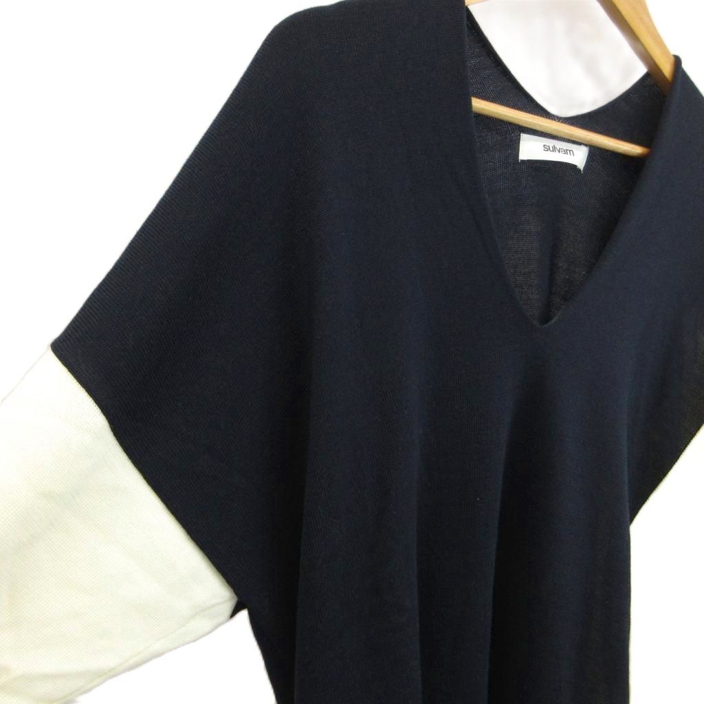 サルバム sulvam 19AW Asymmetry Knit ニット セーター ウール 長袖 V