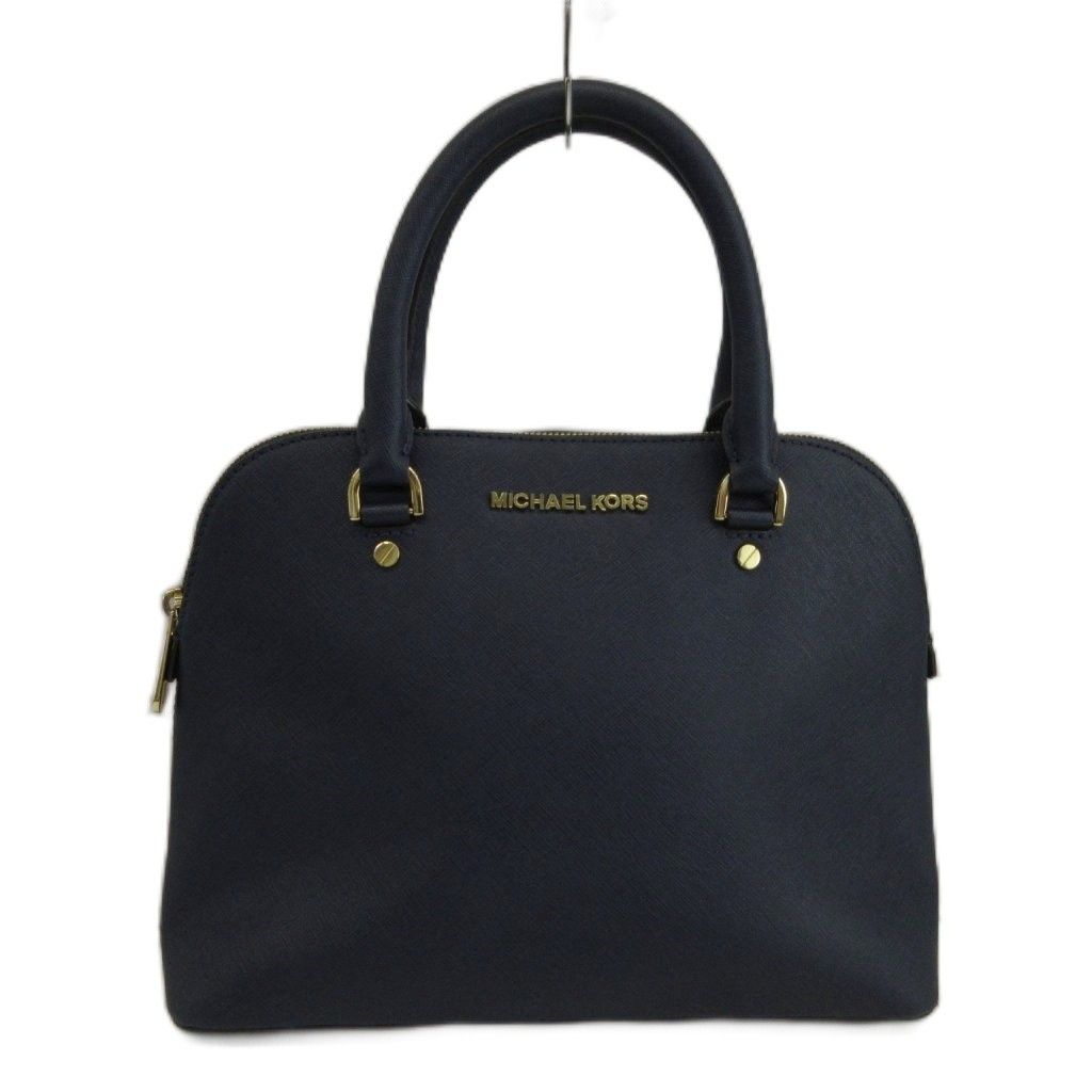マイケルコース MICHAEL KORS ハンドバッグ 牛革 サフィアーノレザー ドーム型 ロゴ ゴールド金具 紺 ネイビー 30S5GCPS2L /XZ ■GY18